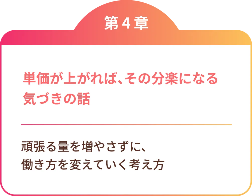 単価が上がれば、その分楽になる気づきの話